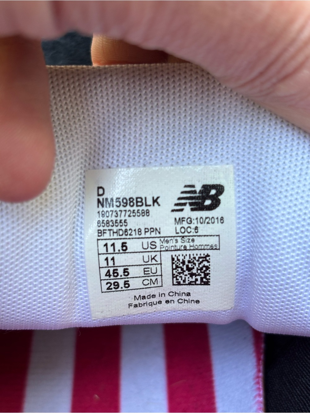 New Balance Men’s Black and Red Suede Sneakers - Picture 6 of 6